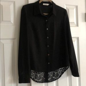 blu pepper collared button down, M, sheer